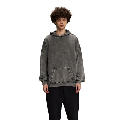 Washed Distressed Thick Hoodie
