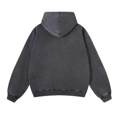 Women's Washed Distressed Thick Hoodie-INNBLAC