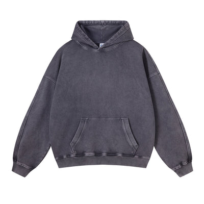 Women's Washed Distressed Thick Hoodie-INNBLAC