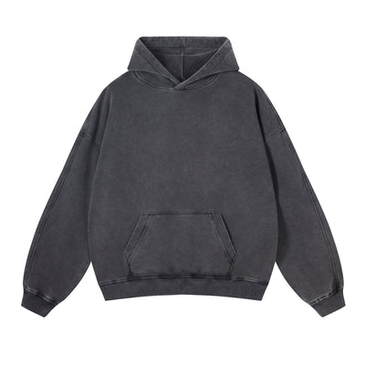 Washed Distressed Thick Hoodie