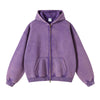 Women's Washed Double Slider Zip Hoodie-INNBLAC