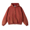 Women's Washed Double Slider Zip Hoodie-INNBLAC