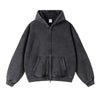 Women's Washed Double Slider Zip Hoodie-INNBLAC