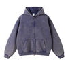 Women's Washed Double Slider Zip Hoodie-INNBLAC