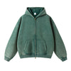 Women's Washed Double Slider Zip Hoodie-INNBLAC