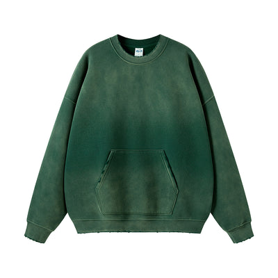 Washed French Terry Kangaroo Pocket Sweatshirt