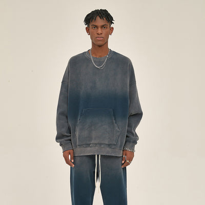 Washed French Terry Kangaroo Pocket Sweatshirt