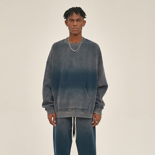 Washed French Terry Kangaroo Pocket Sweatshirt