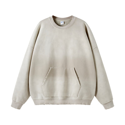 Washed French Terry Kangaroo Pocket Sweatshirt