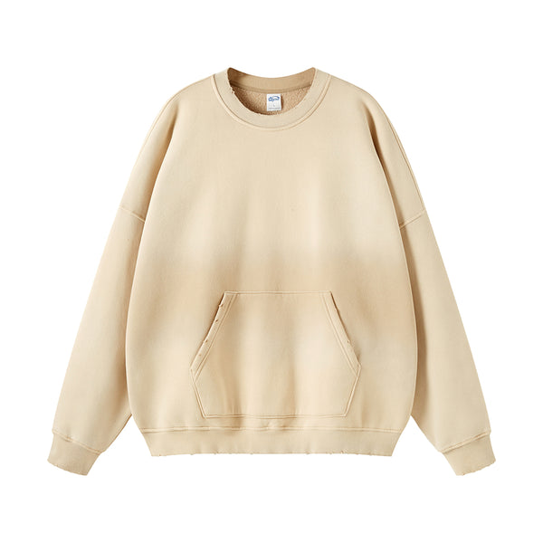 Washed French Terry Kangaroo Pocket Sweatshirt