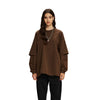 Women's Distressed Hem Mock Two Piece Sweatshirt-INNBLAC