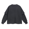 Women's Distressed Hem Mock Two Piece Sweatshirt-INNBLAC