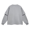 Women's Distressed Hem Mock Two Piece Sweatshirt-INNBLAC