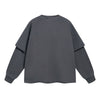 Women's Distressed Hem Mock Two Piece Sweatshirt-INNBLAC