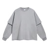 Distressed Hem Mock Two Piece Sweatshirt