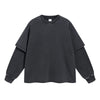 Distressed Hem Mock Two Piece Sweatshirt