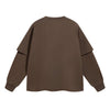Women's Distressed Hem Mock Two Piece Sweatshirt-INNBLAC