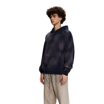 Acid Wash Faded Destructive Hoodie