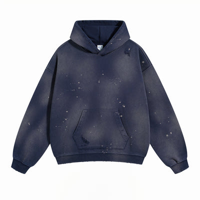 Acid Wash Faded Destructive Hoodie