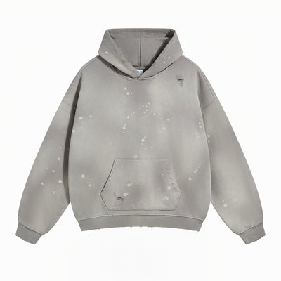 Acid Wash Faded Destructive Hoodie