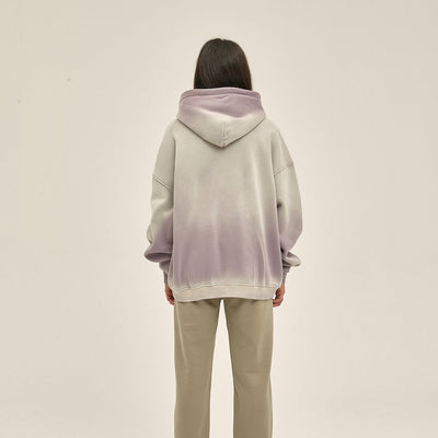Women's Washed Ripped Kangaroo Pocket Hoodie-INNBLAC
