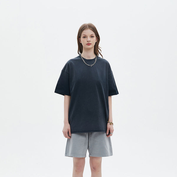 Women's Acid Wash Distressed T Shirt 7.5oz-INNBLAC