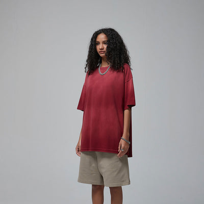 Stone Wash Women's Faded T Shirt 7.5oz-INNBLAC