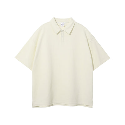 Women's Heavyweight Waffle-knit Polo Shirt 9.7oz-INNBLAC