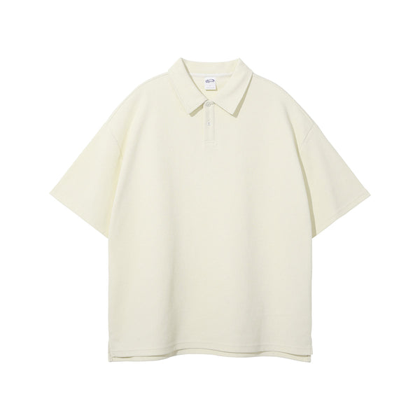 Women's Heavyweight Waffle-knit Polo Shirt 9.7oz-INNBLAC
