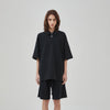 Women's Heavyweight Waffle-knit Polo Shirt 9.7oz-INNBLAC