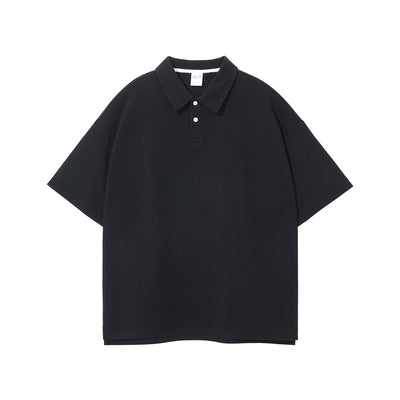 Women's Heavyweight Waffle-knit Polo Shirt 9.7oz-INNBLAC