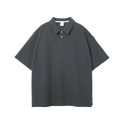 Women's Heavyweight Waffle-knit Polo Shirt 9.7oz-INNBLAC