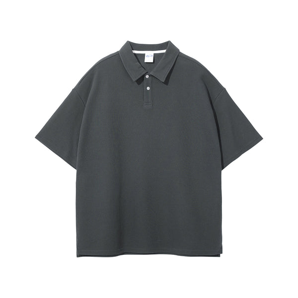 Women's Heavyweight Waffle-knit Polo Shirt 9.7oz-INNBLAC