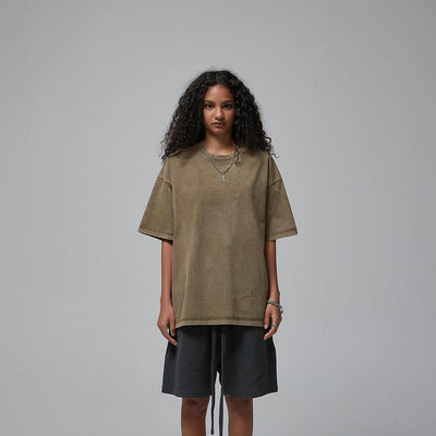 Women's Stone Wash Boxy T Shirt 8oz-INNBLAC