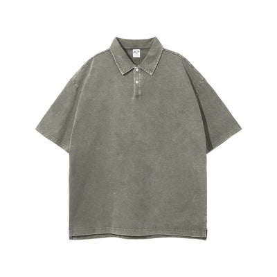 Women's Stone Wash Heavy Collar Shirt 7.5oz-INNBLAC