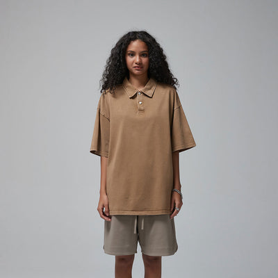 Women's Stone Wash Heavy Collar Shirt 7.5oz-INNBLAC