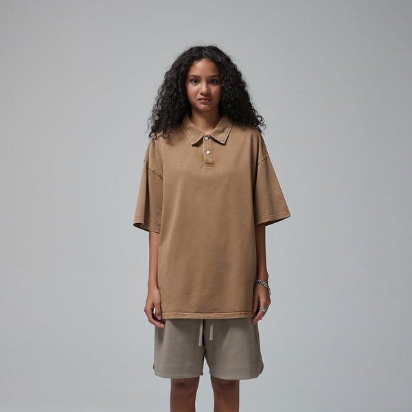 Women's Stone Wash Heavy Collar Shirt 7.5oz-INNBLAC