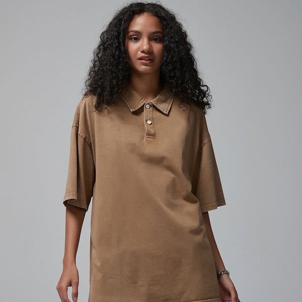 Women's Stone Wash Heavy Collar Shirt 7.5oz-INNBLAC