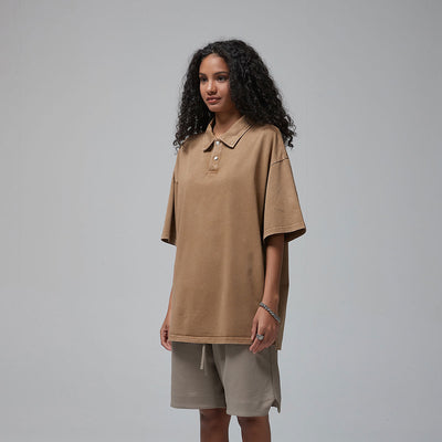 Women's Stone Wash Heavy Collar Shirt 7.5oz-INNBLAC