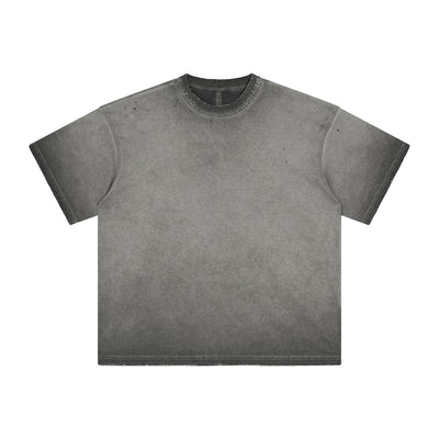 Women's Stone Wash Faded Distressed Tee 7.5oz-INNBLAC