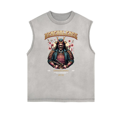 Distressed Sleeveless Blossom Graphic Tee