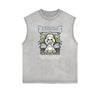 Distressed Sleeveless Blossom Graphic Tee