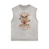 Distressed Sleeveless Blossom Graphic Tee