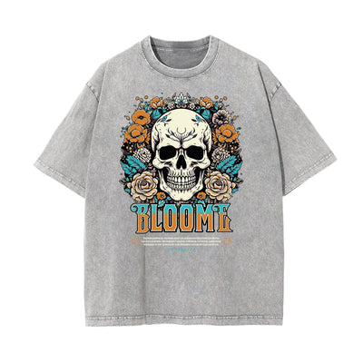 Washed Cotton Blossom Pattern Tee