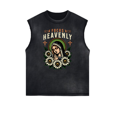 Frayed Edge Blossom Graphic Muscle Tank