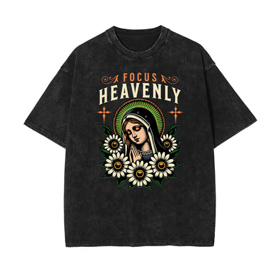 Washed Faded Blossom Pattern Tee