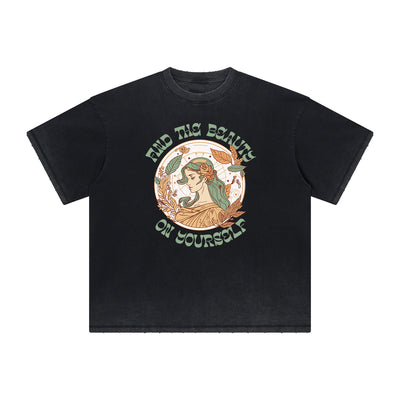 Abstract Artistic Thick Faded Pattern Tee