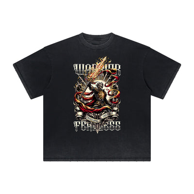 Abstract Artistic Thick Faded Pattern Tee