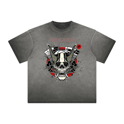 Distressed Faded Japanese Ukiyo Graphic Tee