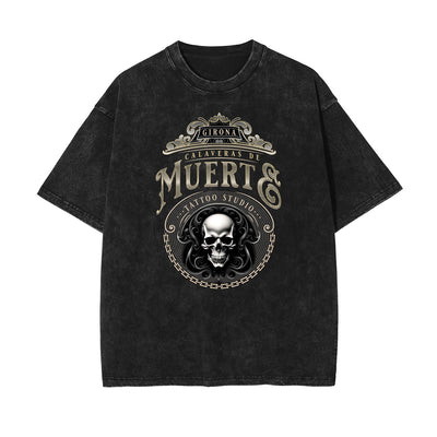 Faded Gothic Style Pattern T Shirt
